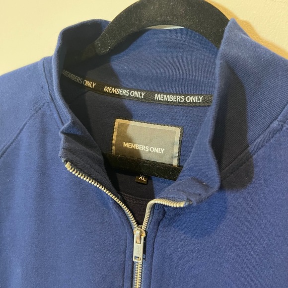 Members Only Mens Classic Fleece Full Zip Navy Vented Jacket Size XL NWOT Iconic - Picture 4 of 15